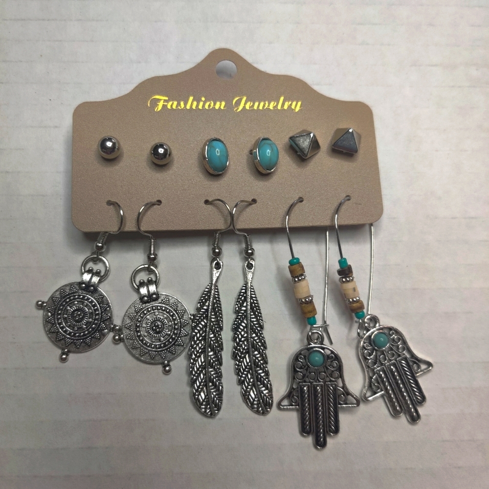 6 pc set Fashion Earrings Boho Style